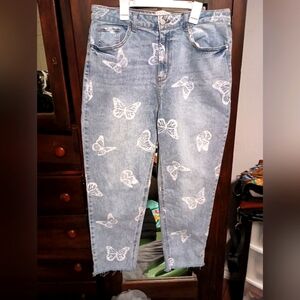 Tensely Town Butterfly Print Women's Jeans_Juniors 15